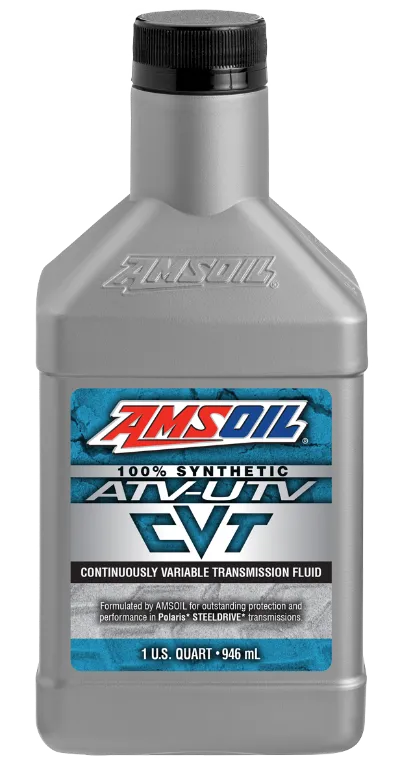 AMSOIL Synthetic ATV/UTV Continuously Variable Transmission Fluid quart bottle