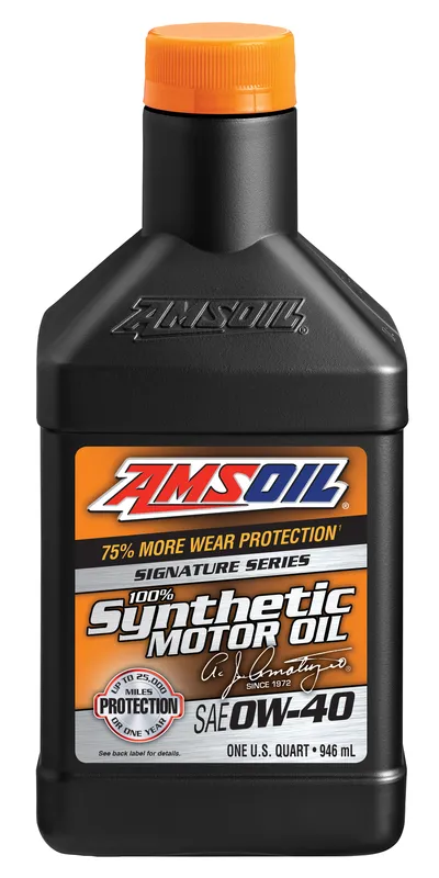AMSOIL Signature Series 0W-40 100% Synthetic Motor Oil bottle