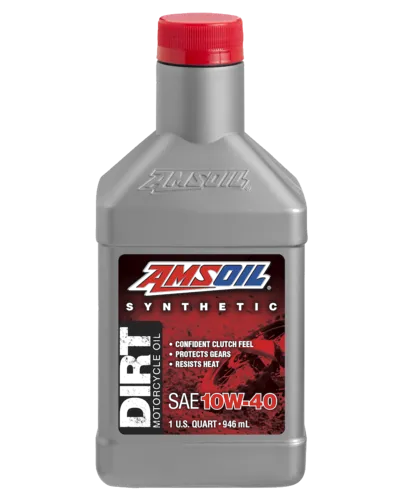 AMSOIL 10W-40 Synthetic Dirt Bike Oil quart bottle