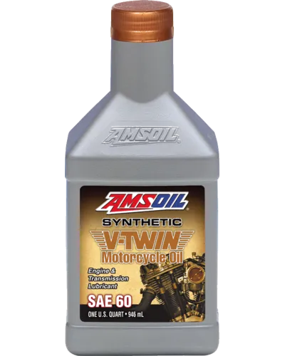 AMSOIL SAE 60 Synthetic V-Twin Motorcycle Oil quart bottle