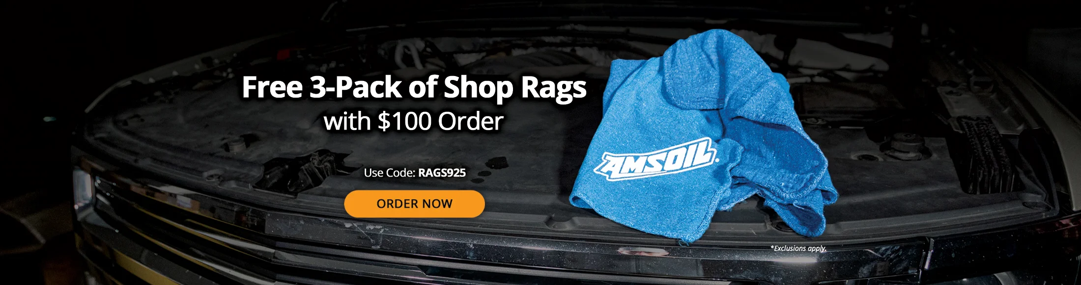 FREE THREE-PACK OF SHOPS RAGS - AMSOIL Promotion