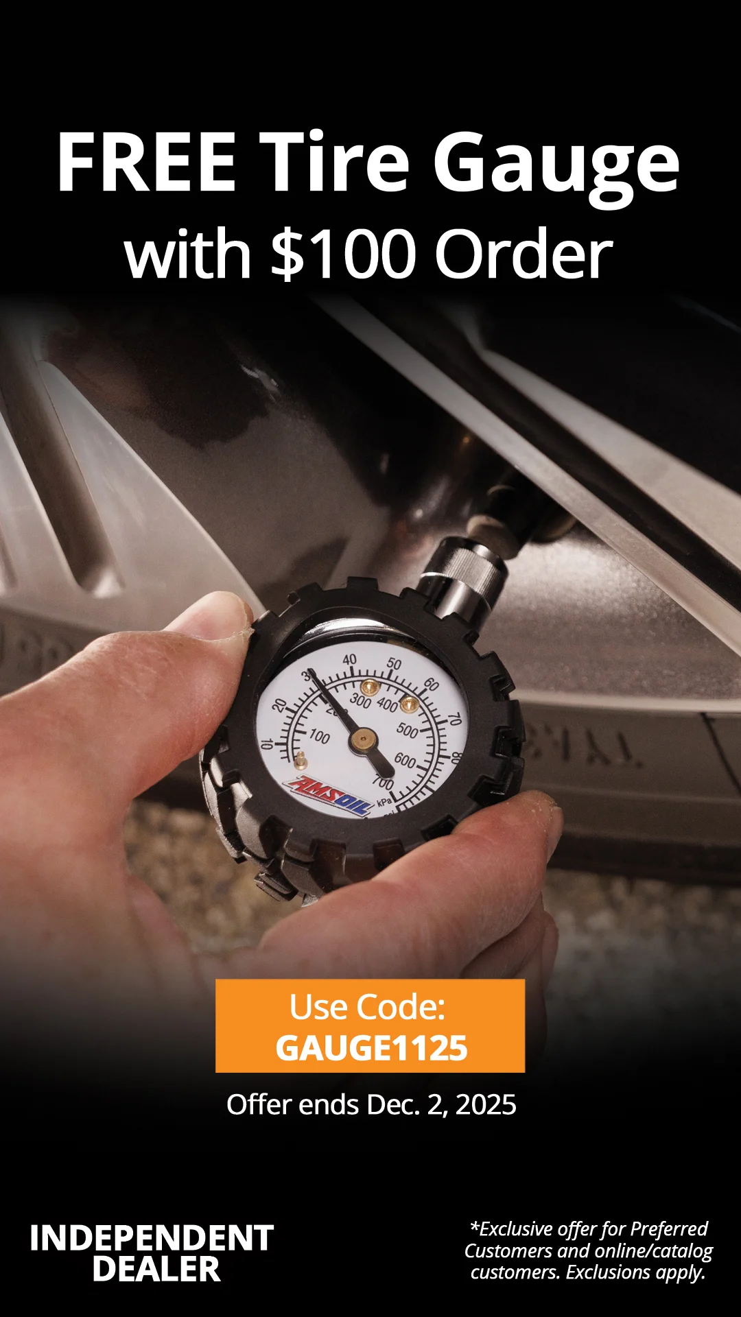 FREE TIRE GAUGE - AMSOIL Promotion
